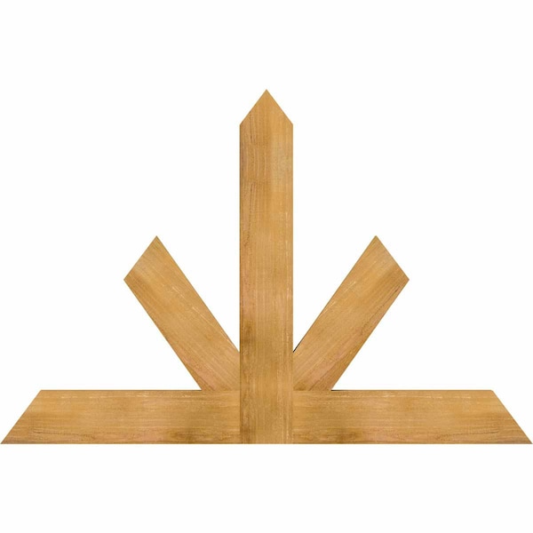 Ekena Millwork Saratoga Rough Sawn Timber Gable Bracket, Western Red Cedar, 60"W x 40"H x 2"D x 6"F, 16/12 Pitch GBW060X40X0206SAR00RWR - main